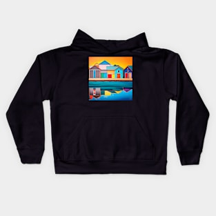 Boat Sheds Painting Kids Hoodie